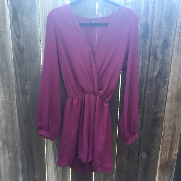 Maroon Windsor Semi- Formal Romper - Picture 1 of 3